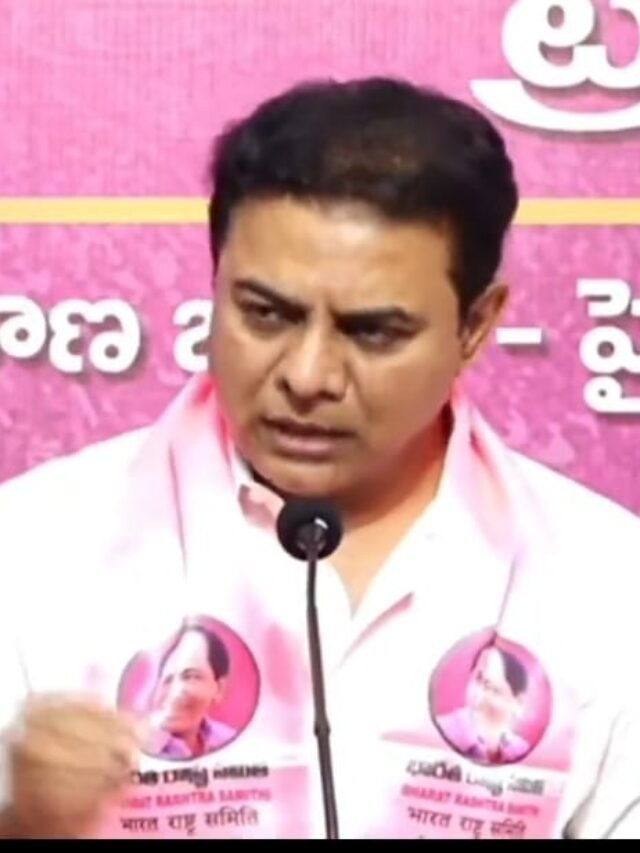 KTR speaking at a podium